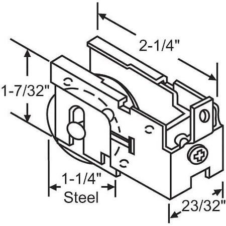 Strybuc Patio Door Roller Assembly 9-299